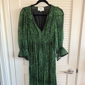 Ba&sh Robe Clovia Printed Tiered Midi-Dress